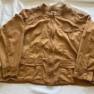 Maurice’s Chic Brown rust color Utility Jacket zip up size 3 (24-26)
